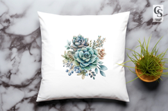 Watercolor Succulent Flower Clipart Sublimation PNG Product Image 3