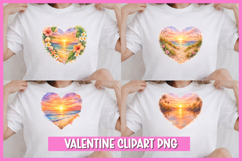 Heart Shaped Beach Watercolor Clipart I Valentine Watercolor Product Image 1