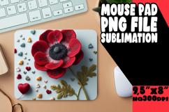 Bright Desk Pad Sublimation Design, 3D Flower Product Image 1
