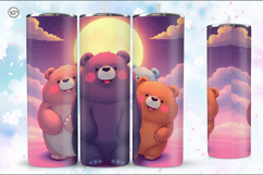 Cute Bears Tumbler Sublimation, 20 oz Tumbler Wrap Product Image 2