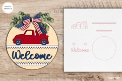 Patriotic Truck Welcome Sign Laser Cut | 4th of July | SVG Product Image 2