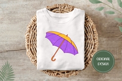 Hand Drawn Fall Illustration, Colorful Umbrella PNG Product Image 3