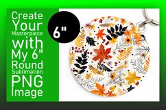 Autumn Watercolor Round Design with Fall Patterns Keychain Product Image 1