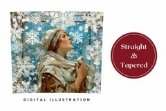 Christmas Girl Tumbler Design, Winter Forest Tumbler Wrap Product Image 3