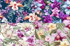 Boho Orchid Seamless Patterns - 300DPI Product Image 3