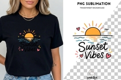 Sunset Vibes PNG | Summer Sunset Clipart | Beach Sunset Product Image 3