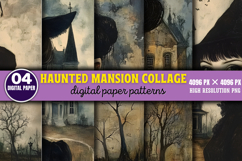 Haunted Mansion Collage Journal Paper PNG Product Image 1