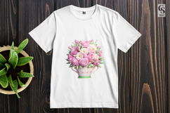 Pink Floral Bouquet Clipart Sublimation PNG Product Image 3