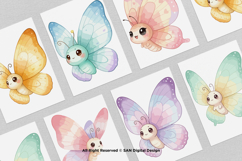 15 Bundle Watercolor Cute Butterfly Kids Animal Caterpillar Product Image 3