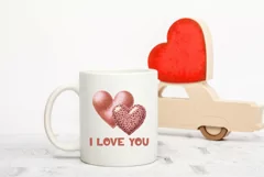 Love Hearts Illustration, I love You T-Shirt Sublimation PNG Product Image 3