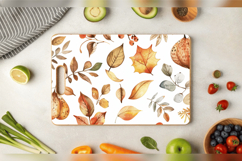 Watercolor Fall Pattern Cutting Boards sublimation Design Product Image 3