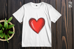 Hand Drawn Red Sketch Heart Clipart Sublimation PNG Product Image 2