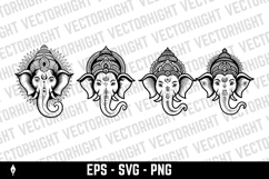 Vector outline of the Hindu deity Ganesha's head Product Image 3