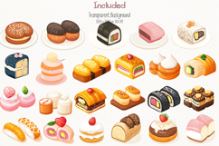 Cute Japanese bakery and food 85 Cliparts Collection Product Image 3