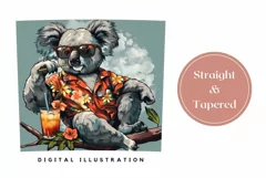 Funny Koala Tumbler Wrap, Tropical Tumbler Sublimation Product Image 3