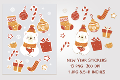 New Year Stickers PNG. Christmas cute Product Image 3