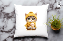 Winter Kitty Icecream Clipart Sublimation PNG Product Image 3