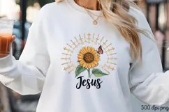 Jesus PNG, Sunflower Christian Sublimation PNG Product Image 1