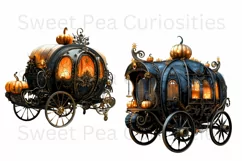 Halloween, Caravan, Ephemera, PNG, watercolor, Clipart Product Image 3