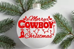 Cowboy Merry Christmas SVG Cut file Country Printable SVG Product Image 4
