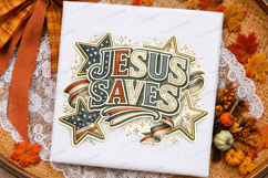 Jesus Saves Christian Patriotic Faith PNG Design jesus save Product Image 4