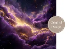 Purple Tumbler Wrap, Cosmic Sky Tumbler Design Product Image 3