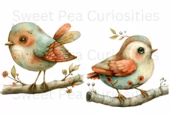 Bird, Boho, Ephemera, PNG, watercolor, Clipart Product Image 3