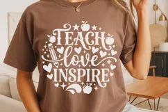 Teach Love Inspire Svg, Back To School Svg, Appreciation Svg Product Image 4