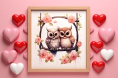Valentine Animal On Swings Clipart, Valentine Animal Clipart Product Image 3