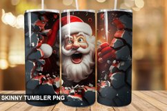 3D Christmas Santa Cracked Hole PNG Tumbler Design Product Image 1
