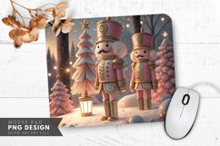 Elegant Nutcracker Trio in a Christmas Scene Mouse Pad PNG Product Image 1