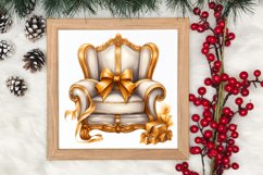 Gold Christmas Watercolor Clipart Sublimation, Christmas PNG Product Image 3