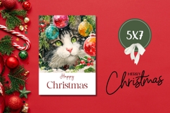 Cute Christmas Cat Greeting Card, Winter Cat Greeting Card Product Image 3