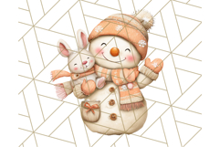 Pastel Snowman Clipart PNG, Cute Soft Winter Graphics Product Image 3