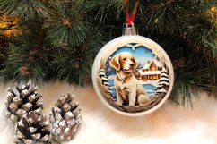 3D Christmas Dog Ornaments Engraved Bundle, 3D Dog Christmas Product Image 3
