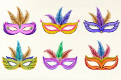 Mardi Gras Hand Drawn Masquerade Mask Product Image 2