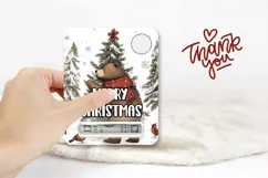 Cartoon Christmas Bear Money Card, Christmas Gift Card Print Product Image 3