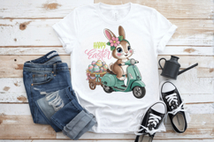Happy Easter rabbit carry eggs PNG Sublimation | Happy Easte Product Image 1