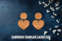 Valentine Heart Template earrings SVG I Laser Cut Files Product Image 1