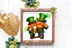 St Patricks Day Lucky Gonk Clipart, Watercolor Clipart Product Image 3