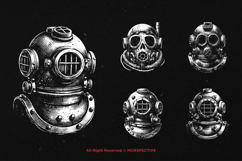 10 Bundle Dark Art Divers Helm Skull Snorkeling Scuba Product Image 5