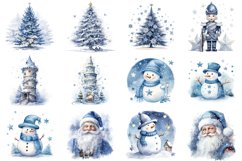 Pale Blue Christmas Clipart | Watercolor Png Product Image 3