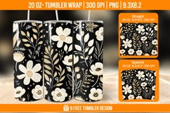 Flowers Tumbler Wrap Designs, Sublimation Wrap Product Image 1