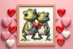 Couple Animal Valentines Day Clipart, Watercolor Couple Product Image 3