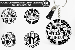 Round Christmas Keychain SVG Design - it s the most wonderfu Product Image 1