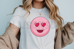 Pink Emoji With Heart Eyes Representing Love And Positive Product Image 3