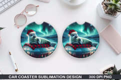 Seals Car Coaster Sublimation| Christmas Coaster PNG Product Image 1