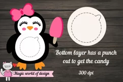 Penguin candy dome Svg , 3d svg cut file, Couple Ornament Product Image 3