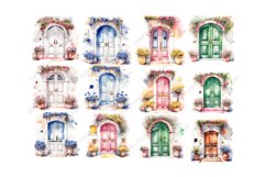 Watercolor Medirerranean Door Clipart Product Image 3