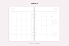 2026 Monthly Planner Printable, Dated Month on 2 Pages Product Image 3